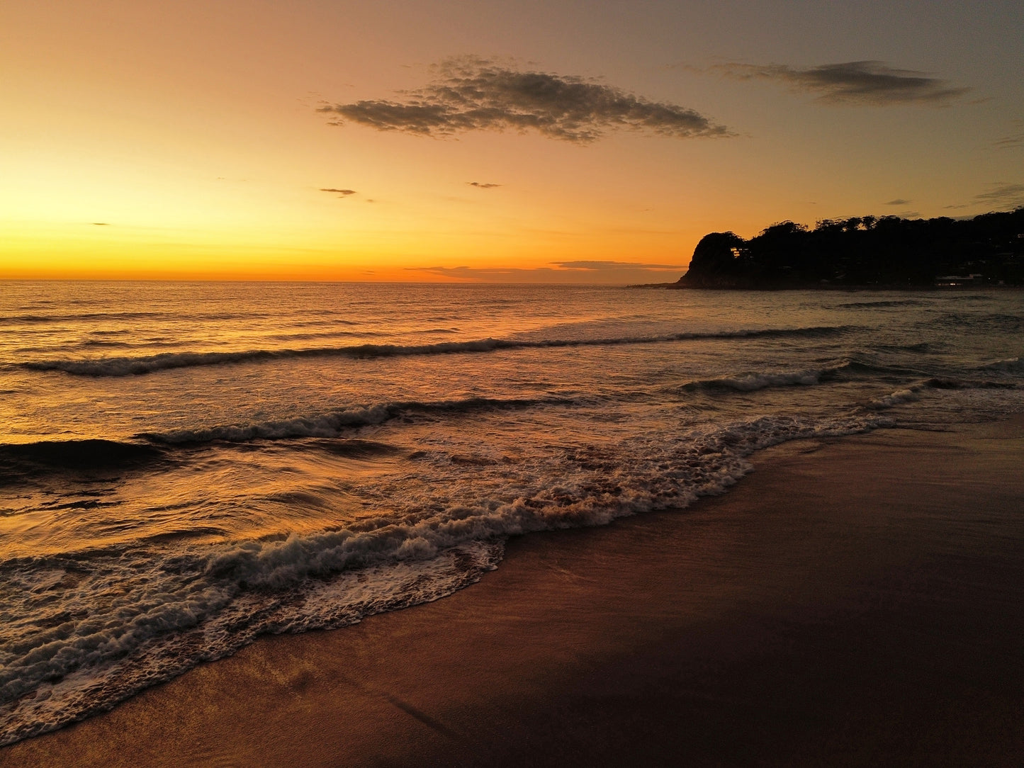 Avoca Headland Sunrise - Premium Matte Paper Wooden Framed Poster